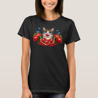 Entzückende Blauäugige Katze mit Granatäpfeln  T-Shirt