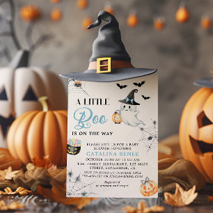 Entzückende blaue Halloween-Geist-Baby-Party Einladung
