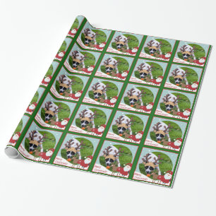 Entzückende Border-Collie-Ren-Weihnachtsverpackung Geschenkpapier