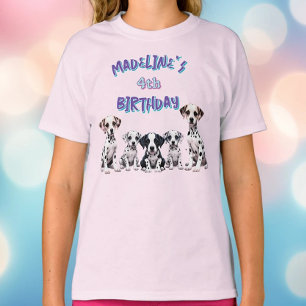 Entzückende Dalmatiner-Welpen Mädchen-Geburtstag T-Shirt