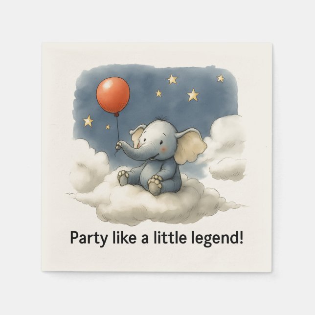 🎈Entzückende Elefanten-Feier Servietten 🐘✨ (Vorderseite)