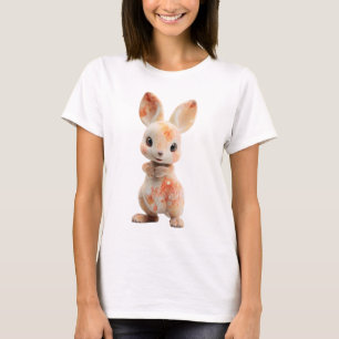 Entzückende gesprenkelte Wasserfarben-Hasenfigurin T-Shirt