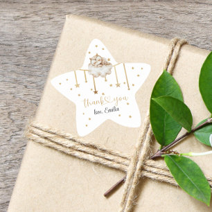 Entzückende goldene sternförmige Eule Baby Shower Stern-Aufkleber