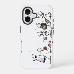 Entzückende Halloween-Strichmännchen-Szene iPhone 16 Hülle