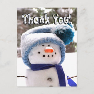 Entzückende handgefertigte Schneemann-Dankeschön-P Postkarte