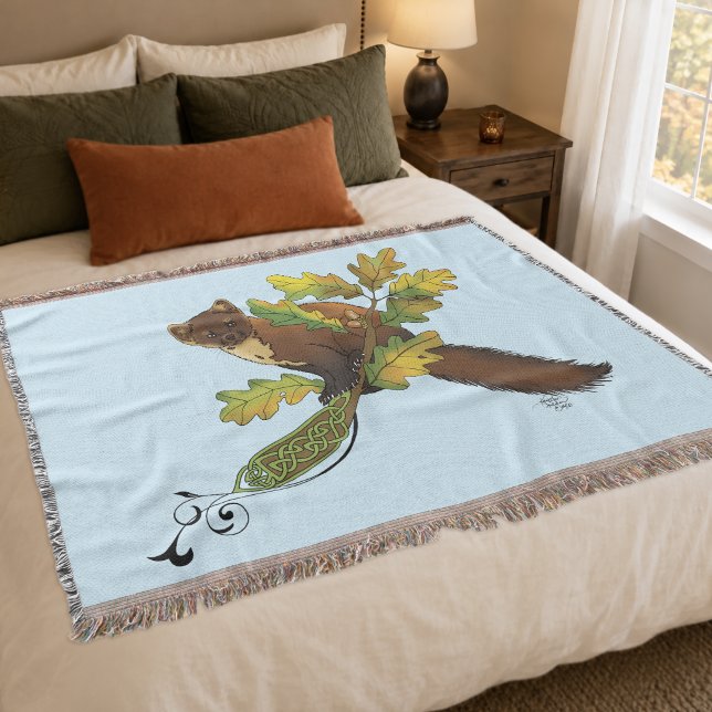 Entzückende Herbstblätter Baummarder keltisches Bl Decke (Von Creator hochgeladen)