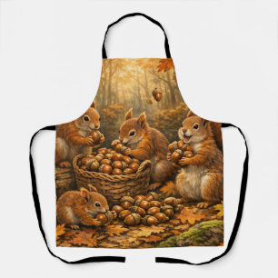 Entzückende Herbsthörnchen-Eichelmahlzeit Schürze