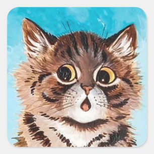 Entzückende Katze von Louis Wain Aufkleberbogen Quadratischer Aufkleber