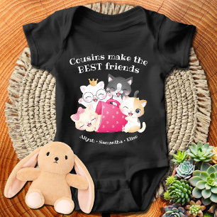 Entzückende Katzen Cousins sind die besten Freunde Baby Strampler