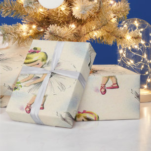 Entzückende kleine Ballerina-Kätzchen Weihnachten Geschenkpapier