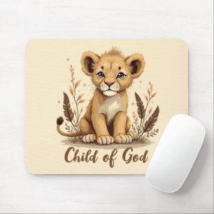 Entzückende Löwenjunge Christliche Kunst Glaubensz Mousepad