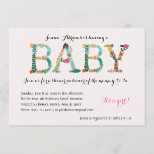 Entzückende Mädchen-Babypartyeinladung Einladung