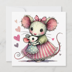 Entzückende Mäuse - Whimsical Muttertags-Mom und K Karte