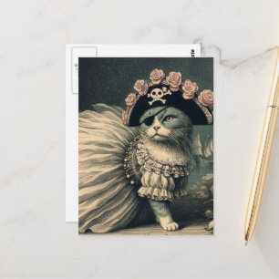 Entzückende Piratenkatze Postkarte
