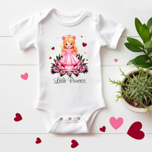 Entzückende Prinzessin mit Blumen Baby Strampler