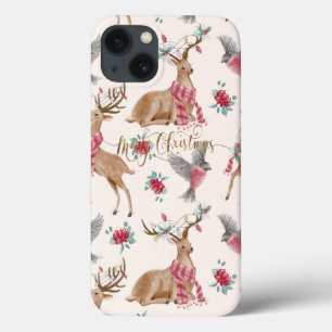 Entzückende Rentiere, Vögel, Blumen Case-Mate iPhone Hülle