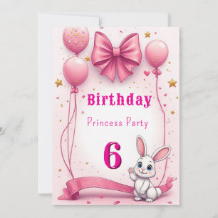 Entzückende rosa Hasen-Geburtstagsfeier 🐰 Einladung