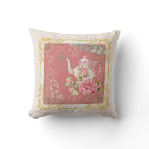 Entzückende rosa Vintage-Stimmung Cottage-Teekanne