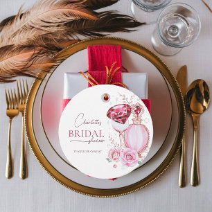Entzückende Rubine und Rose Hochzeitsdusche Favor Geschenkanhänger
