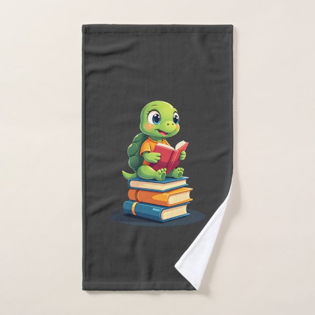Entzückende Schildkröte liest Bücher (1) Handtuch (Handtuch)