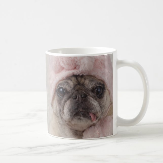 Entzückende Schnee-Mops-Tasse durch Möpse und Tasse (Rechts)
