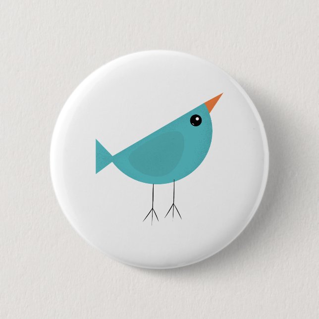 Entzückende skurrile Vogel-Natur-Kunst Button (Vorderseite)