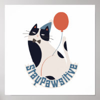 Entzückende Smoking-Katze Bleib Positiv Inspiriere
