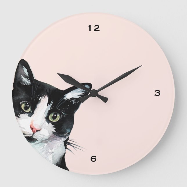 Entzückende spähende Katze erröten Uhr (Vorderseite)