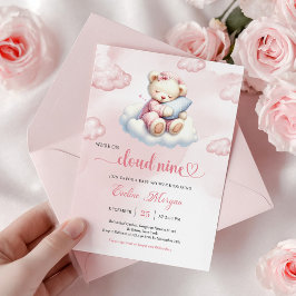 Entzückende Teddybär-Baby-Party-Einladung Cloud 9 Einladung