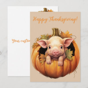 Entzückende Thanksgiving-Ferkel-Watercolor-Karten
