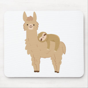 Entzückende Trägheit, die auf einem Lama schläft Mousepad