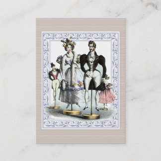 Entzückende Vintage französische Mode-Familie der Visitenkarte