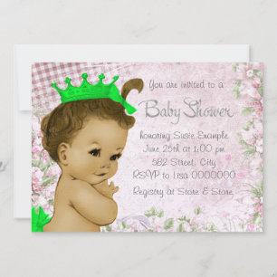 Entzückende Vintage-Rosa-Baby-Party Einladung