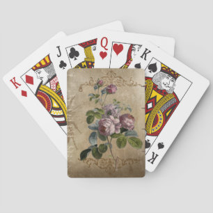 Entzückende Vintage-Rosa-Blumen  Spielkarten