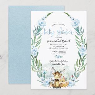 Entzückende Waldflora-Baby-Party Einladung