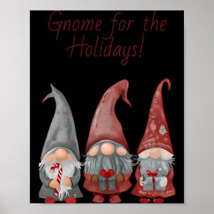 Entzückende Weihnachts-Gnome mit festlicher Weihna Poster