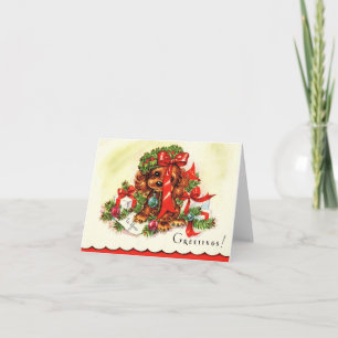 Entzückende Weihnachts-Welpenkarte Karte