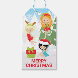 Entzückende Weihnachtsfeen - Frohe Weihnachten Geschenkanhänger