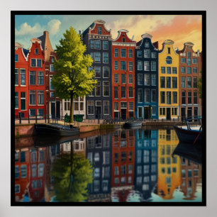 Entzückender Amsterdam-Kanal Poster