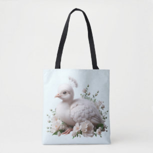 Entzückender Baby-Pfau & Blumen: Naturfreude