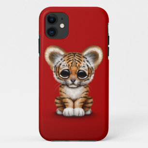 Entzückender Baby-Tiger CUB auf Rot Case-Mate iPhone Hülle