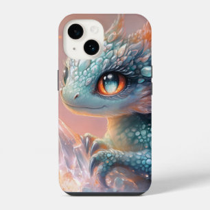 Entzückender Babydrache mit Kristalljuwel: Fantasy iPhone 14 Hülle