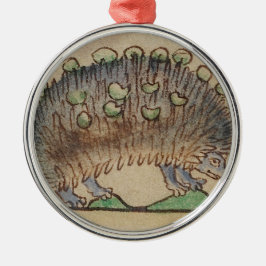 Entzückender Blau-füßiger Igel Silbernes Ornament