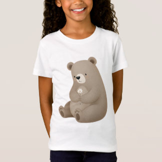 Entzückender Braunbär mit Gänseblümchen - Aquarell T-Shirt