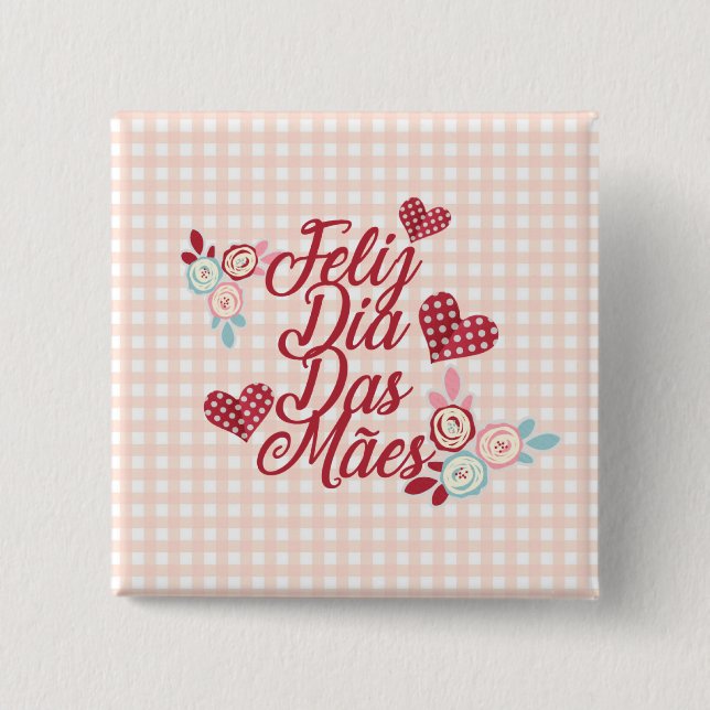 Entzückender Button-Knopf Feliz Durchmessers DAS Button (Vorderseite)