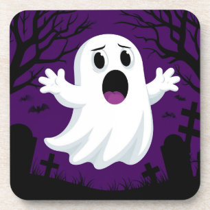 Entzückender Cartoon-Geist in gruseliger Halloween Getränkeuntersetzer