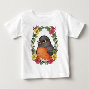 Entzückender Connecticut-Vogel mit Mirabilis Baby T-shirt