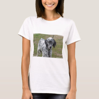 Entzückender englischer Schwarzweiss-Setzer T-Shirt