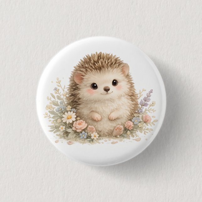 Entzückender europäischer Gartenigel  Button (Vorderseite)