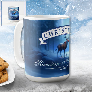 Entzückender Familienname Winterwunderland Weihnac Kaffeetasse